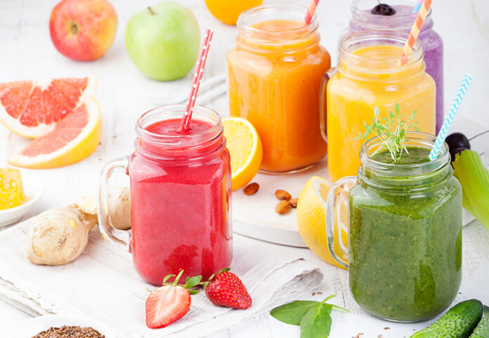 Smoothies,,Juices,,Beverages,,Drinks,Variety,With,Fresh,Fruits,And,Berries